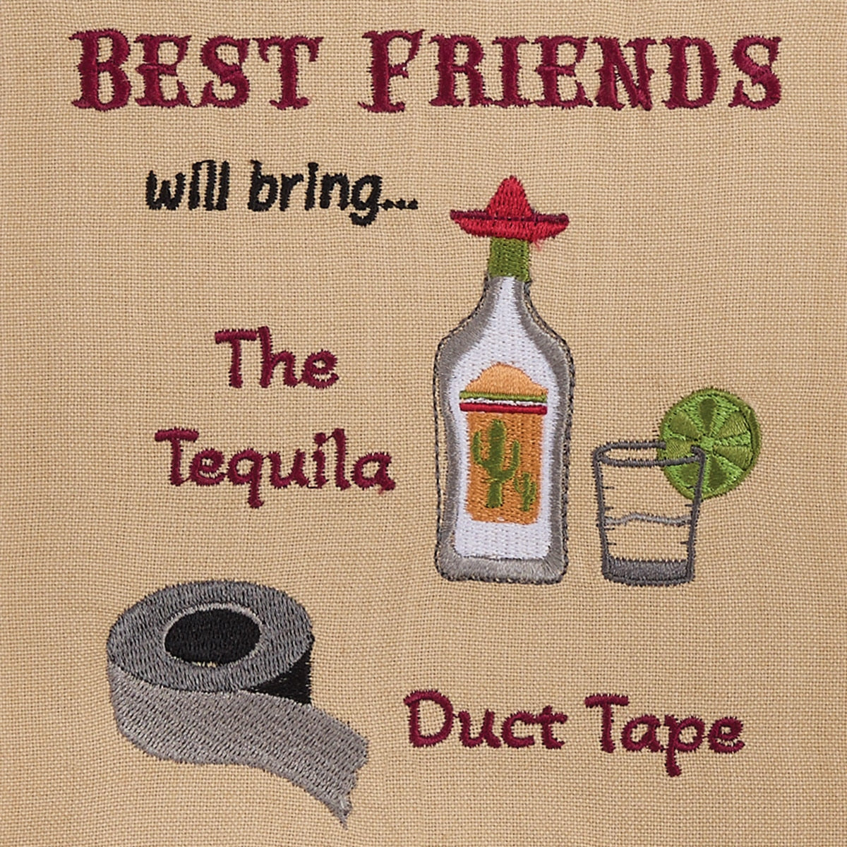 Park Designs Tequila And Duct Tape Embroidered Dishtowel - Set of 6