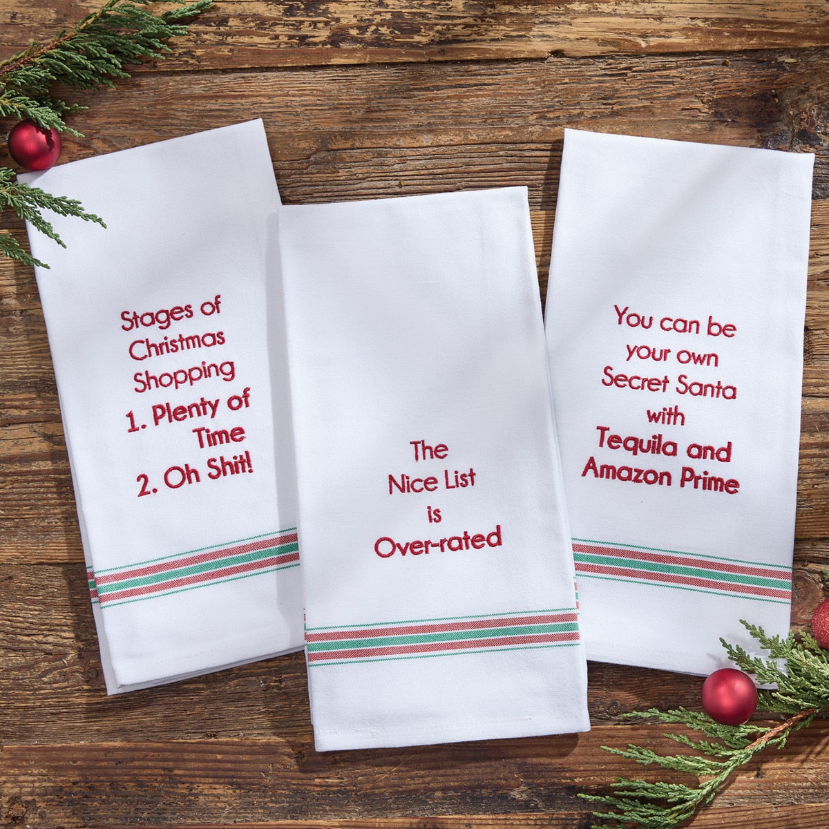 Park Designs The Nice List Is Over-Rated Dishtowel - Set of 6