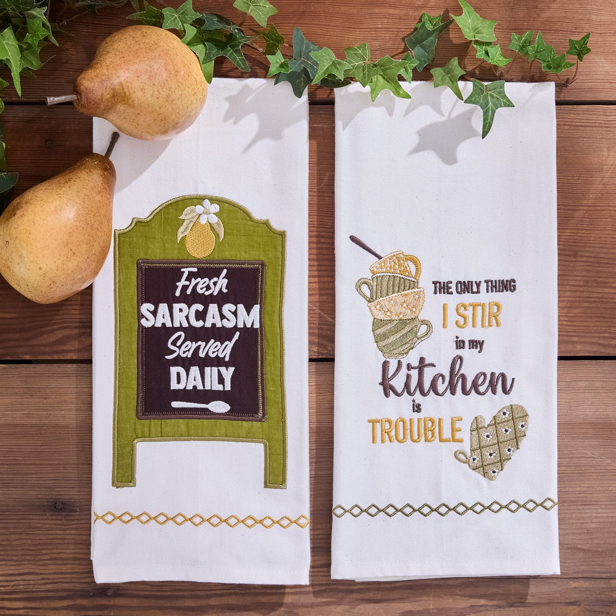 Park Designs Fresh Sarcasm Served Daily Dishtowel - Set of 6