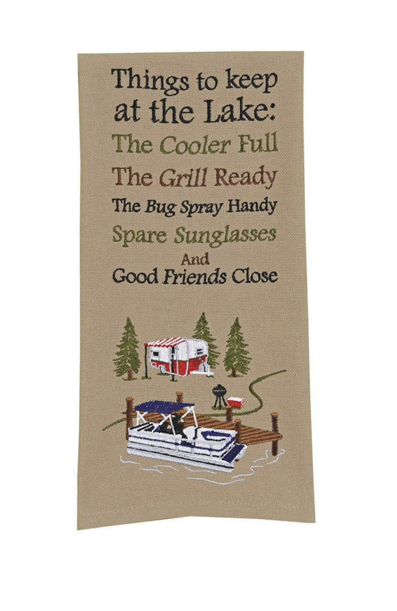 Park Designs Things To Have At Lake Embroidered Dishtowel - Set of 6