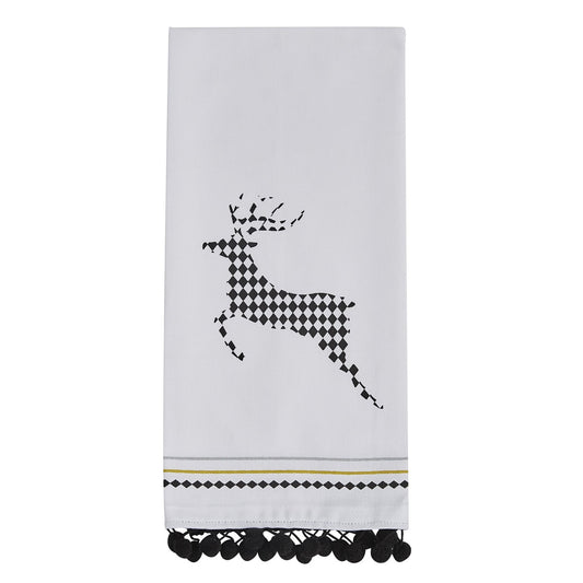 Park Designs Tidings Tinsel Deer Decorative Dishtowel - Set of 2