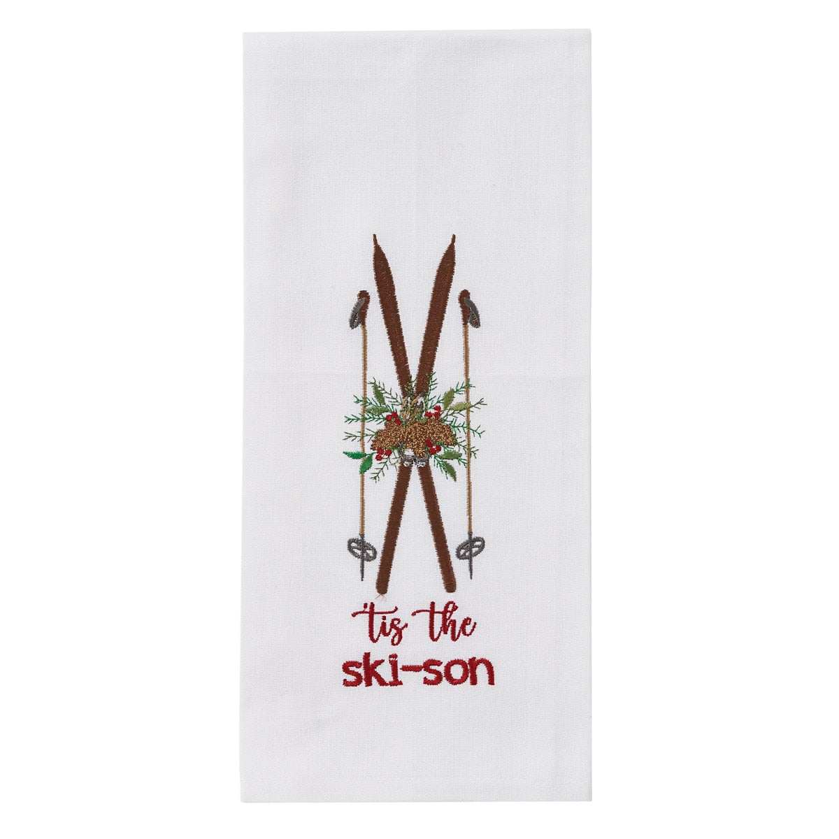 Park Designs Tis The Ski-Son Embroidered Dishtowel - Set of 6