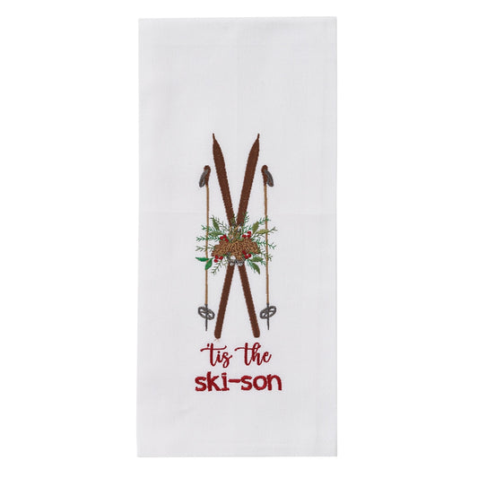 Park Designs Tis The Ski-Son Embroidered Dishtowel - Set of 6
