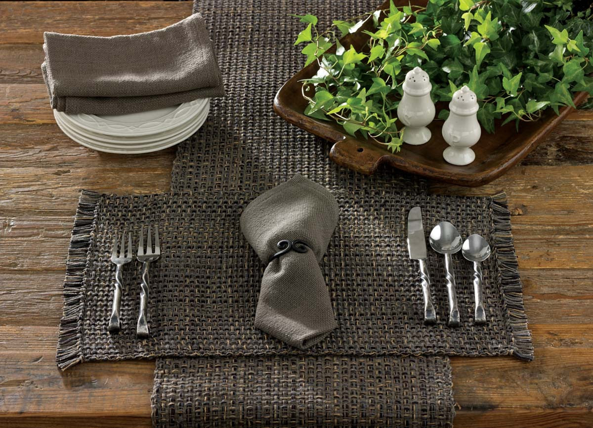 Park Designs Tweed Placemat Charcoal - Set of 4