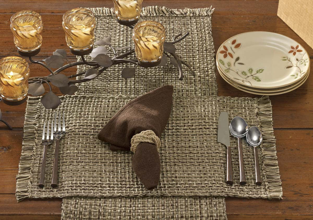 Park Designs Tweed Placemat Espresso - Set of 4