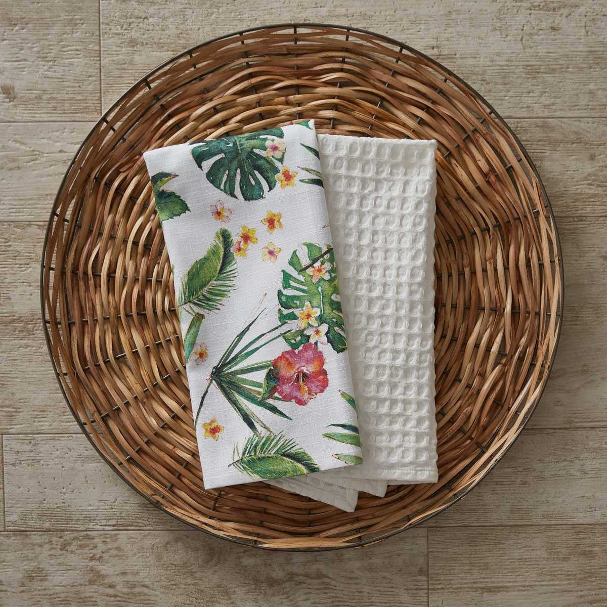 Park Designs Waffle Weave Towel Bleached White - Set of 2