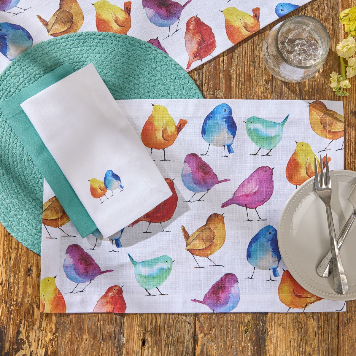 Park Designs Watercolor Birds Napkin - Set of 12