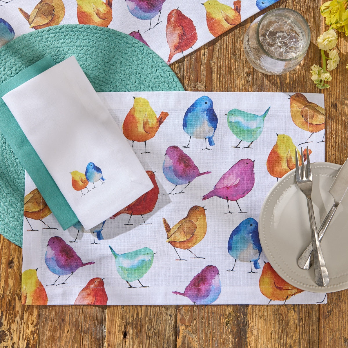 Park Designs Watercolor Birds Placemat - Set of 12