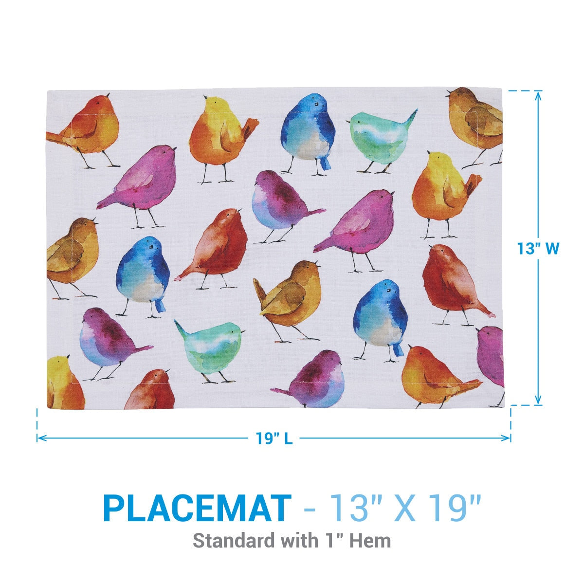 Park Designs Watercolor Birds Placemat - Set of 12