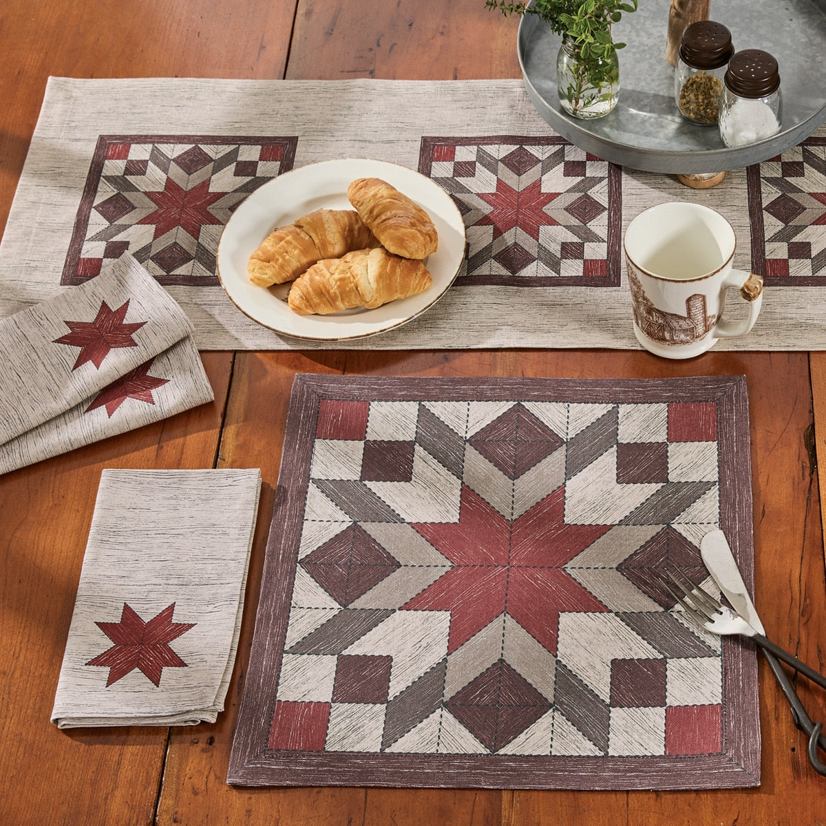 Park Designs Weathered Barnboard Print Placemat - Set of 12