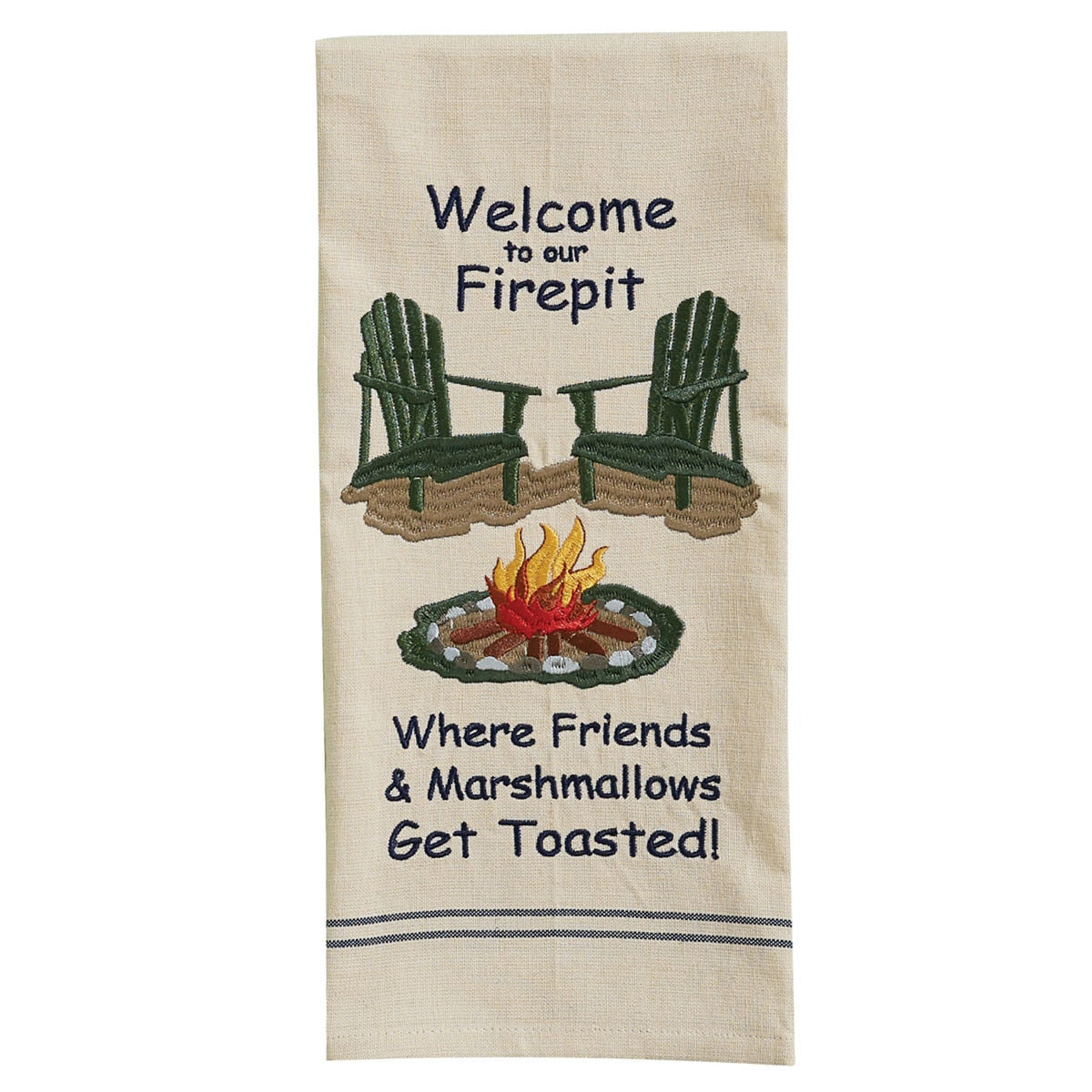 Park Designs Welcome To Our Firepit Embroidered Dishtowel - Set of 2