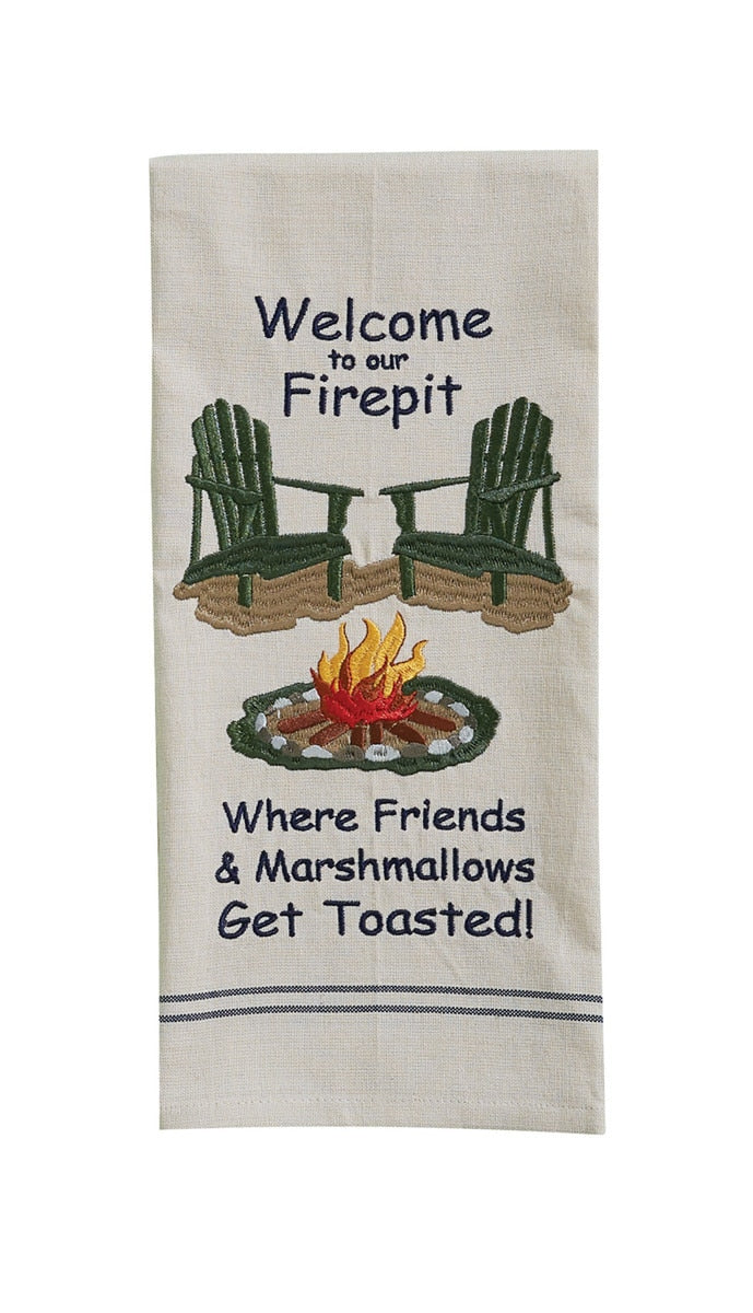 Park Designs Welcome To Our Firepit Embroidered Dishtowel - Set of 2
