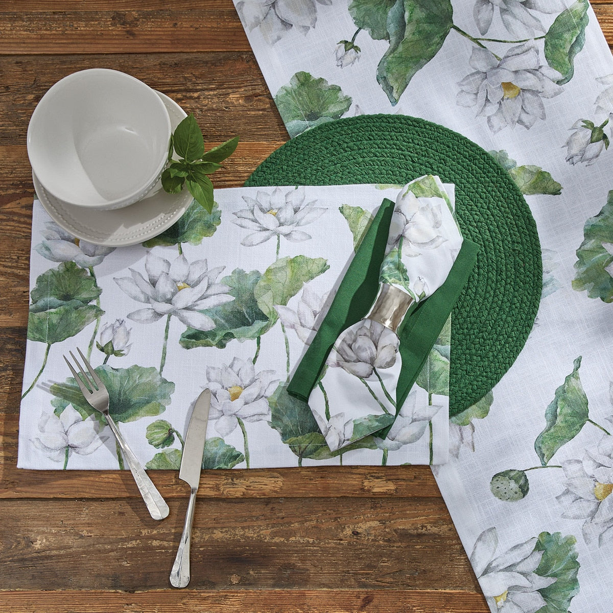 Park Designs White Lotus Napkin - Set of 12