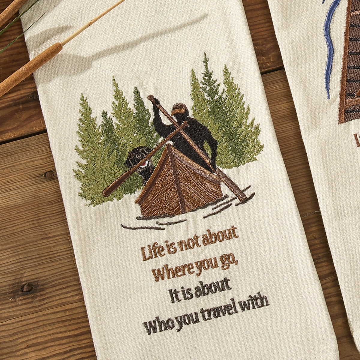 Park Designs Who You Travel With Dishtowel - Set of 6