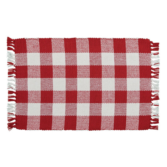 Park Designs Wicklow Check Placemat Red & Cream - Set of 4