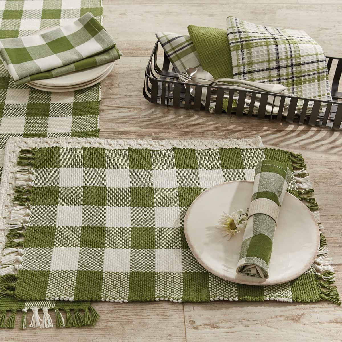Park Designs Wicklow Check Placemat Sage - Set of 4