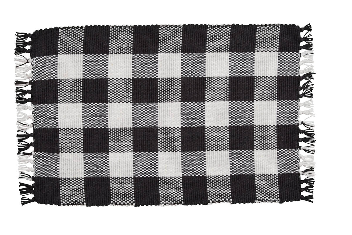 Park Designs Wicklow Check Yarn Placemat Black & Cream - Set of 4
