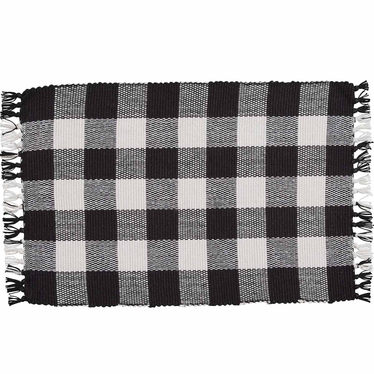 Park Designs Wicklow Check Yarn Placemat Black & Cream - Set of 4