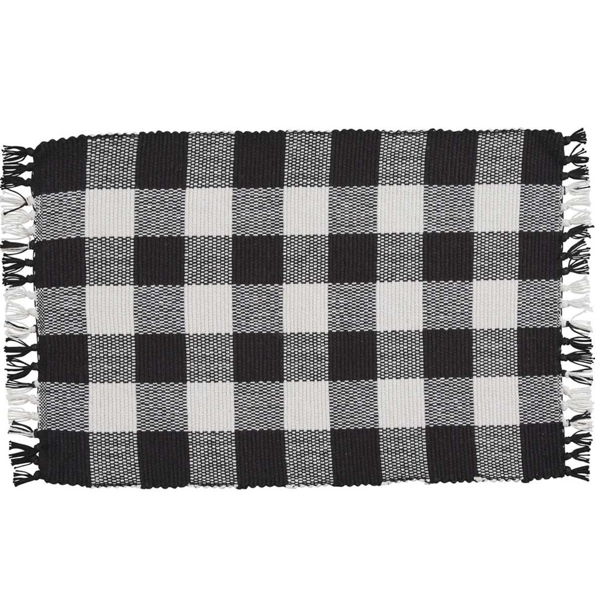 Park Designs Wicklow Check Yarn Placemat Black & Cream - Set of 4