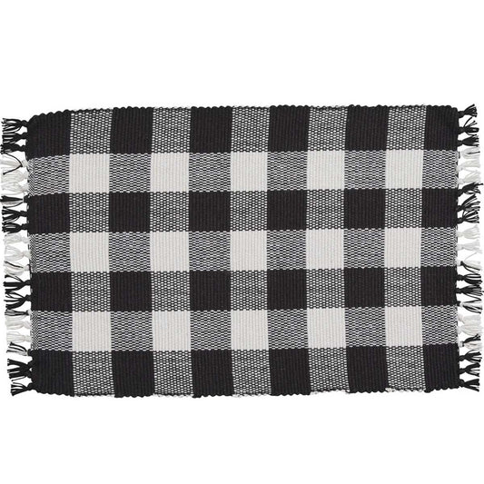 Park Designs Wicklow Check Yarn Placemat Black & Cream - Set of 4