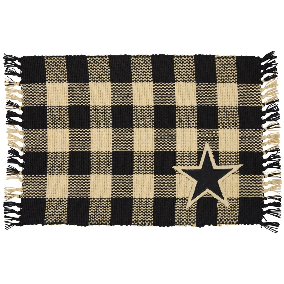 Park Designs Wicklow Star Yarn Placemat Black - Set of 12