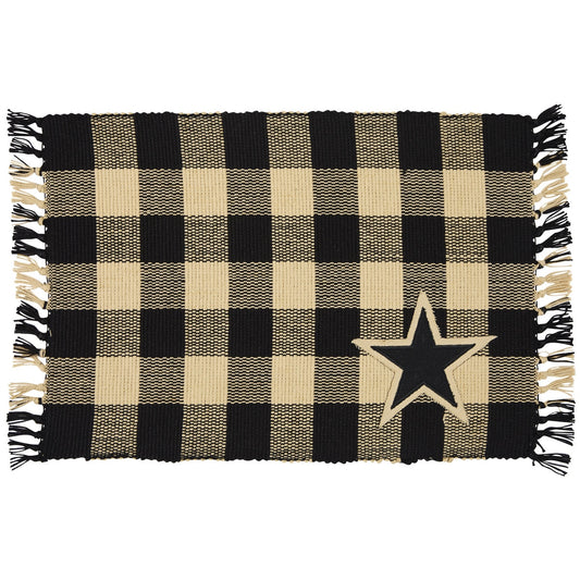 Park Designs Wicklow Star Yarn Placemat Black - Set of 12