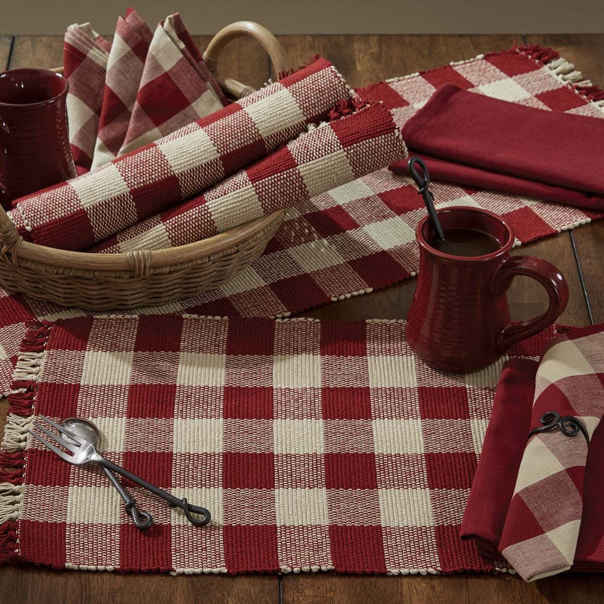 Park Designs Wicklow Yarn Placemat Garnet - Set of 4