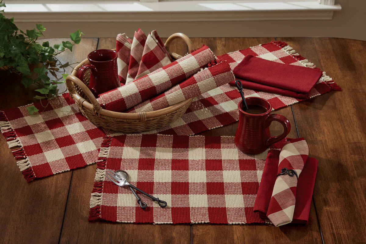 Park Designs Wicklow Yarn Placemat Garnet - Set of 4