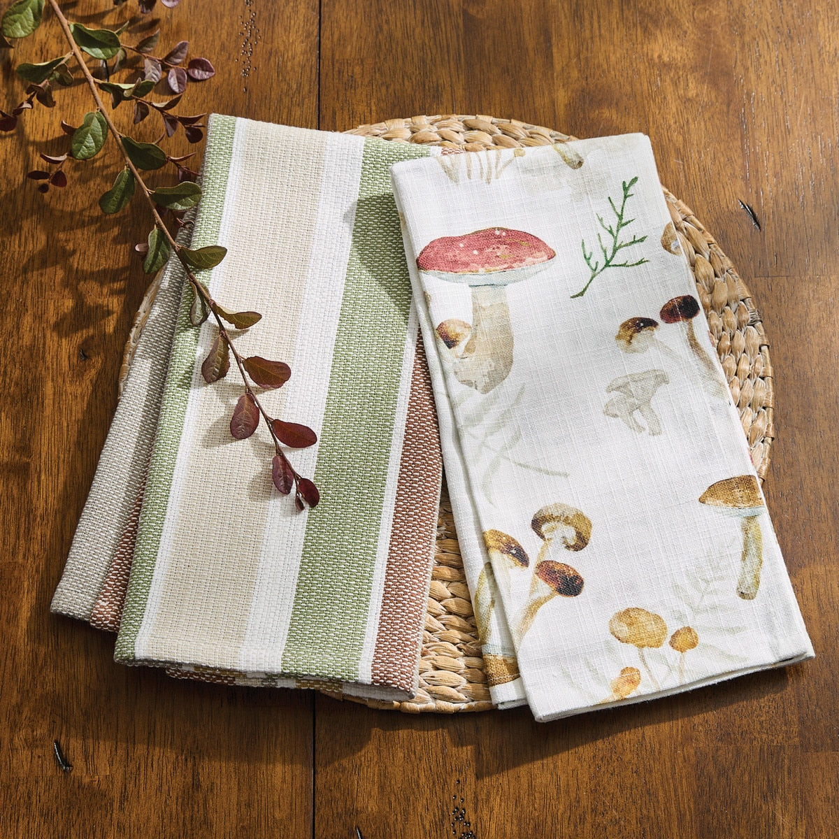 Park Designs Wild Mushrooms Dishtowel - Set of 6
