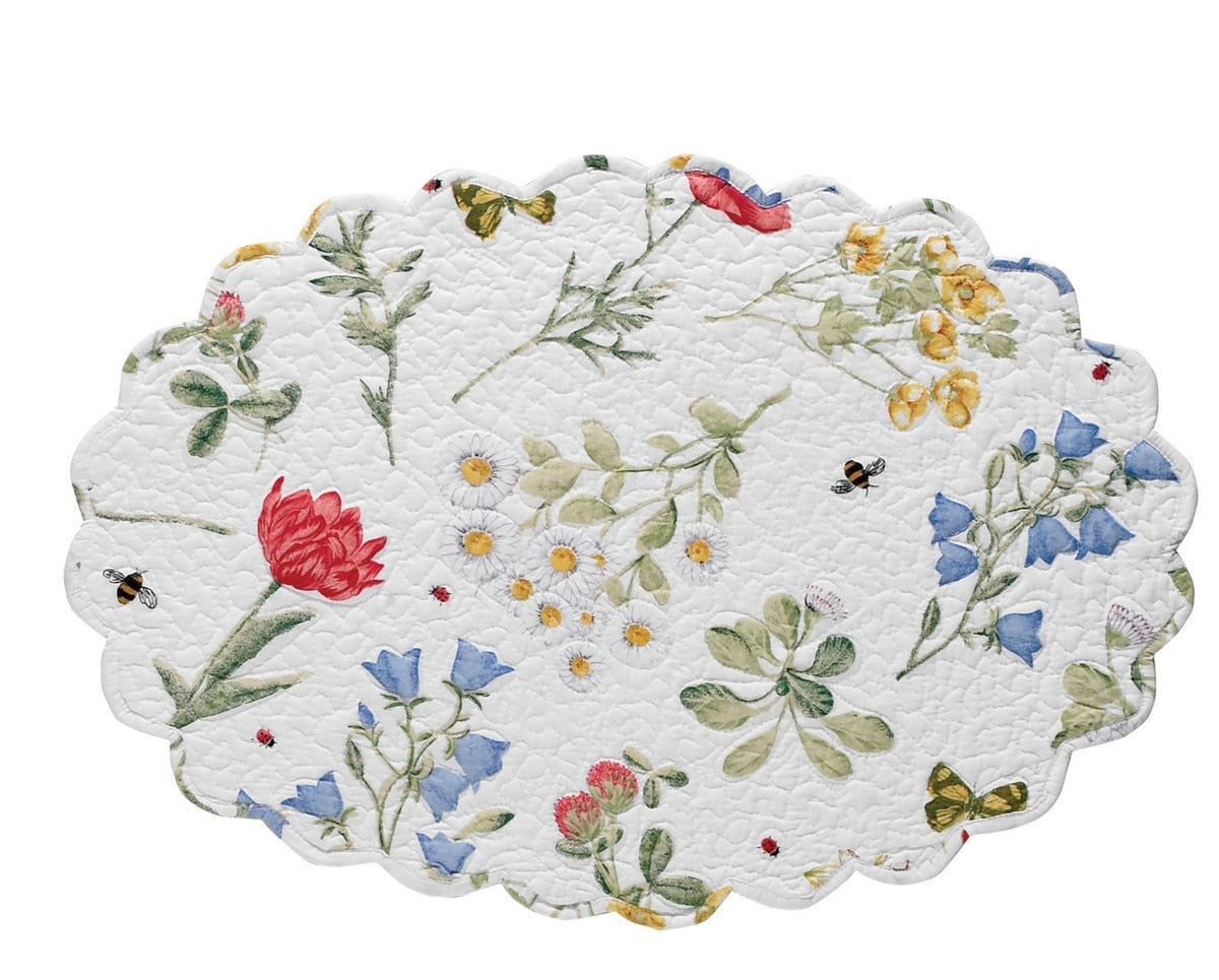 Park Designs Wildflower Scalloped Placemat Oval - Set of 6