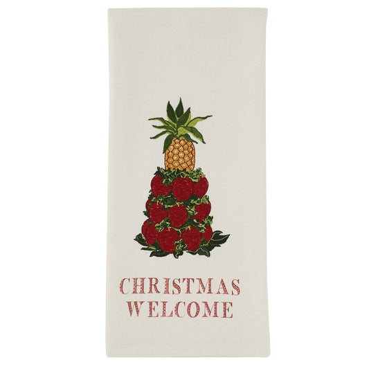 Park Designs Williamsburg Christmas Welcome Embroidered Dishtowel - Set of 2