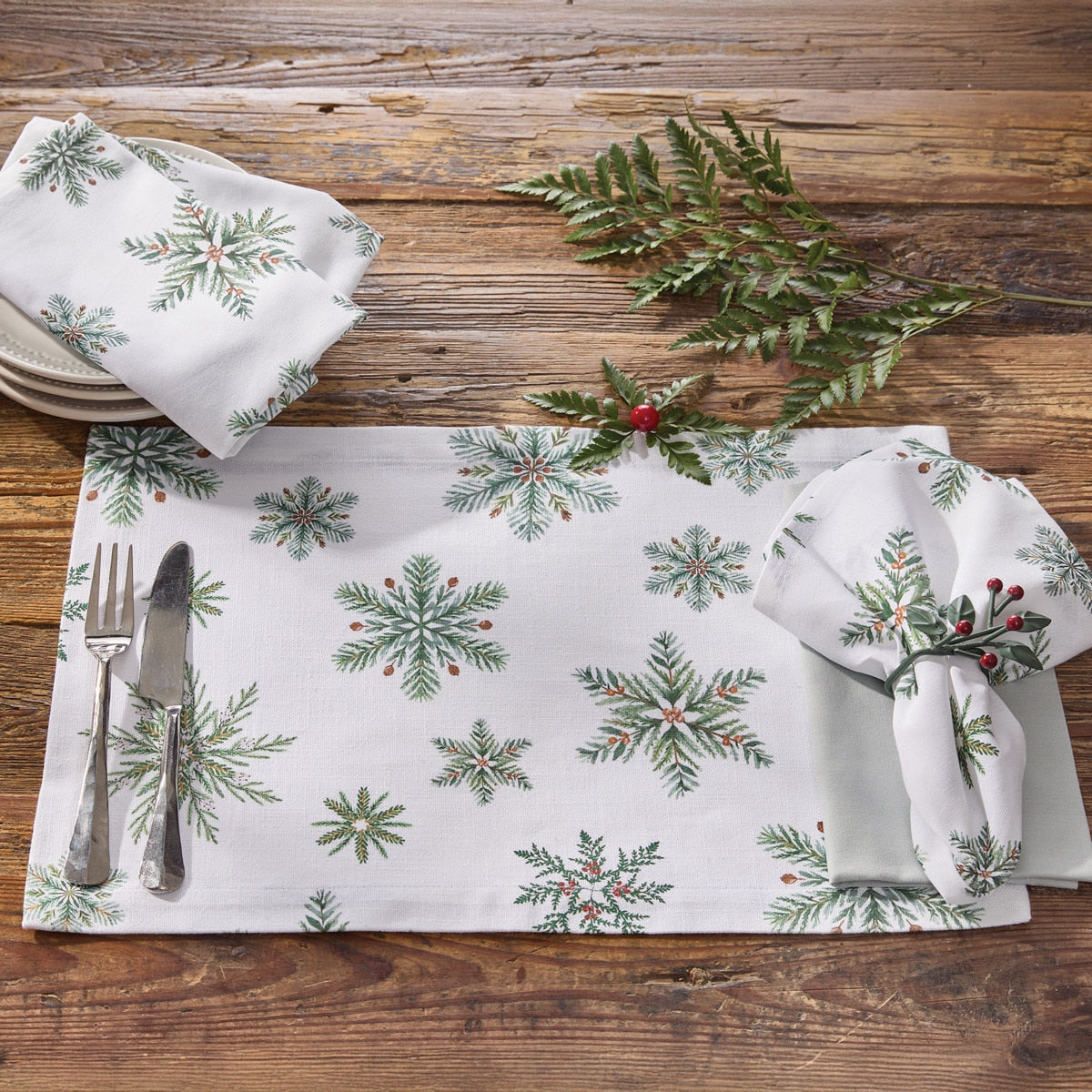 Park Designs Williamsburg Holiday Snowfall Placemat - Set of 12