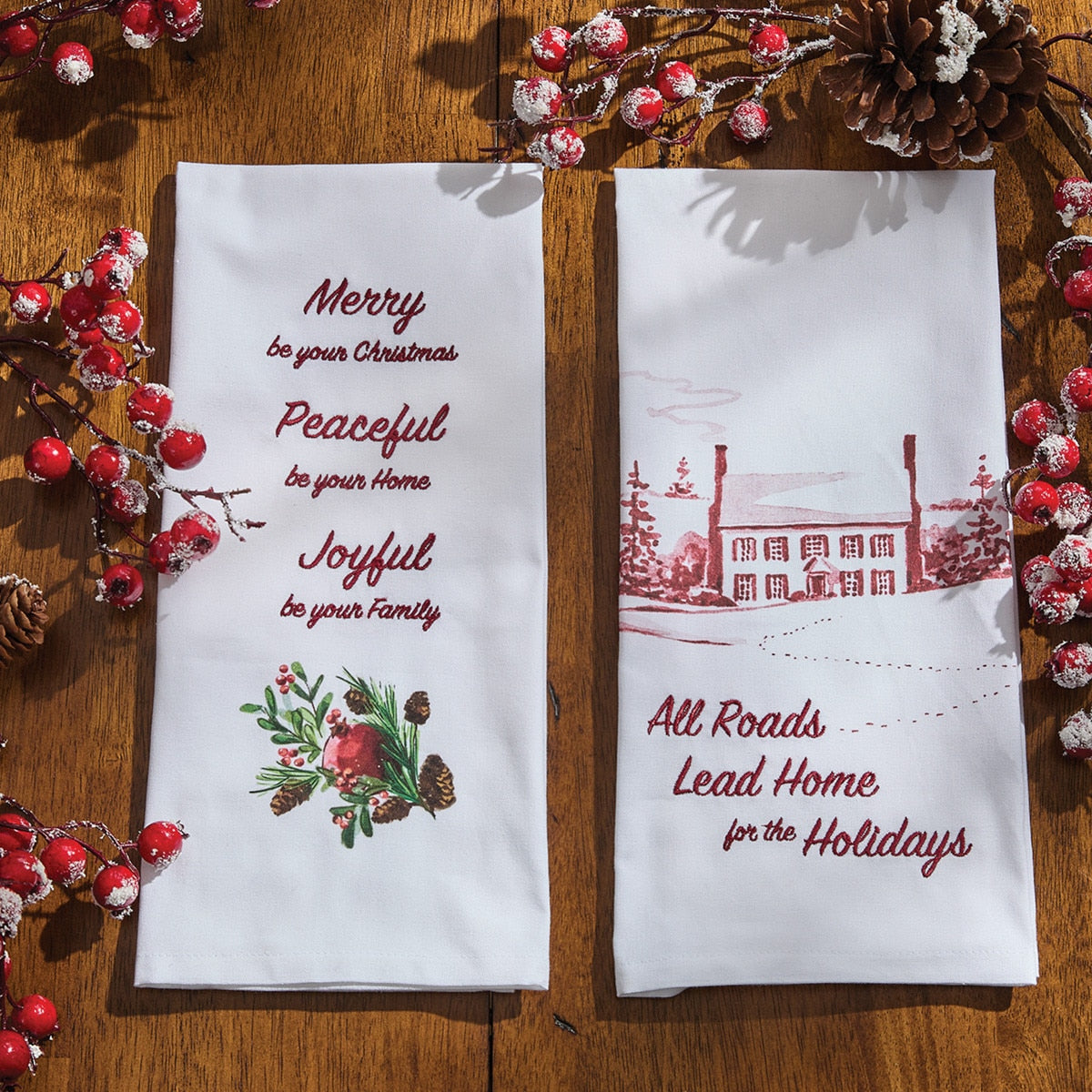 Park Designs Williamsburg Winter Countryside Dishtowel - Set of 6