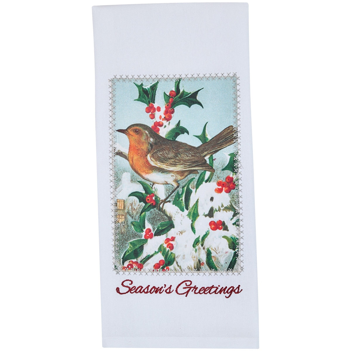 Park Designs Williamsburg Seasons Greetings Bird Dishtowel - Set of 6