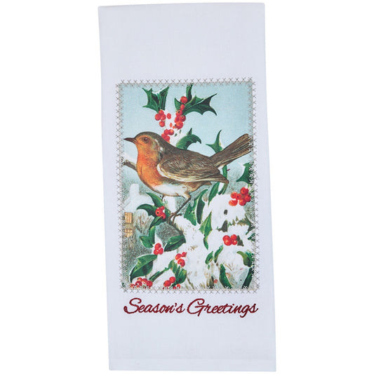 Park Designs Williamsburg Seasons Greetings Bird Dishtowel - Set of 6