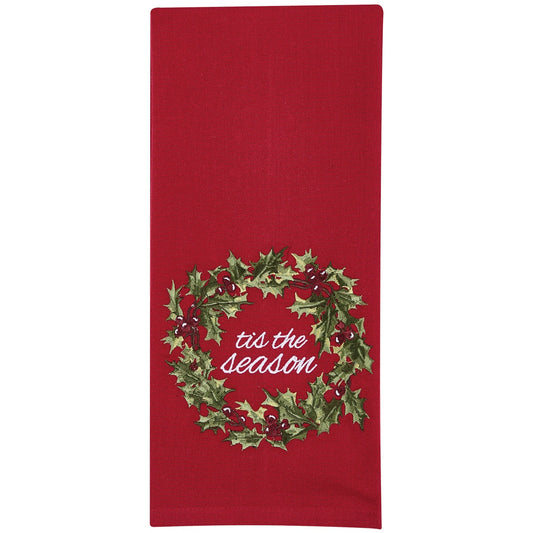 Park Designs Williamsburg Tis The Season Wreath Dishtowel - Set of 6