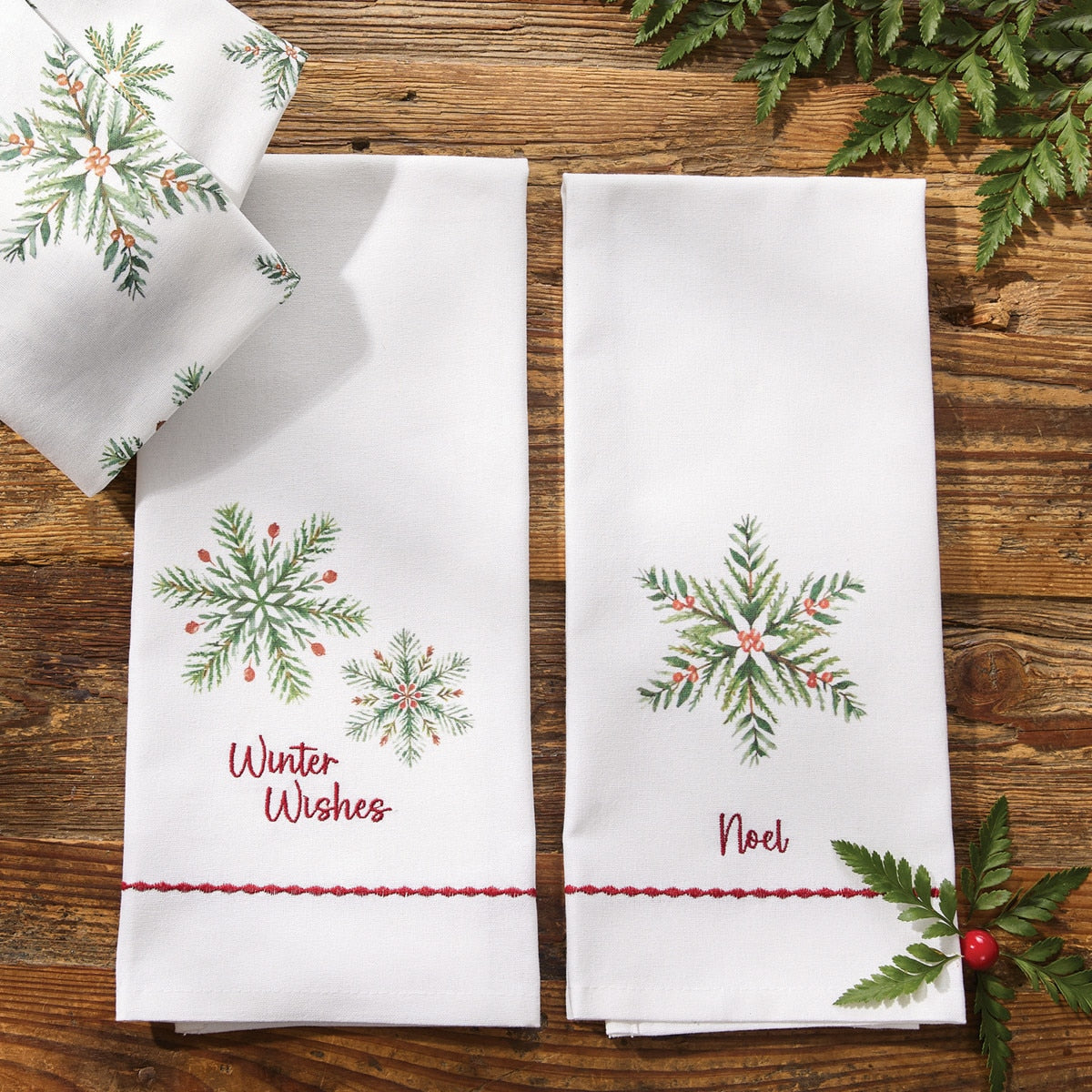 Park Designs Williamsburg Winter Wishes Dishtowel - Set of 6