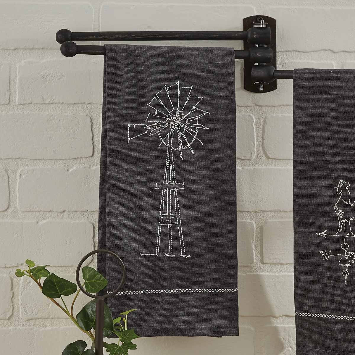 Park Designs Windmill Embroidered Dishtowel - Set of 2