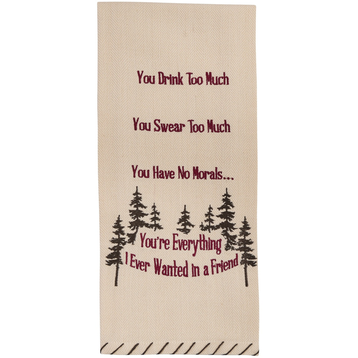 Park Designs You Drink Too Much Embroidered Dishtowel - Set of 6