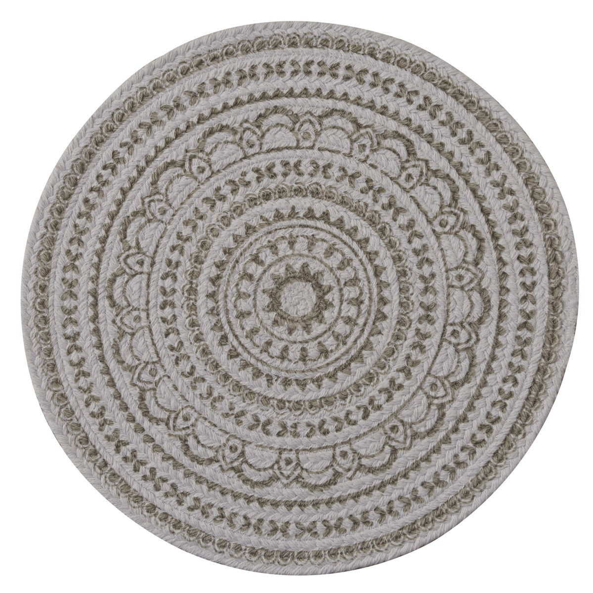 Park Designs Zuri Medallion Printed Round Placemat Mushroom - Set of 4