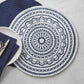 Park Designs Zuri Medallion Printed Round Placemat Navy - Set of 4