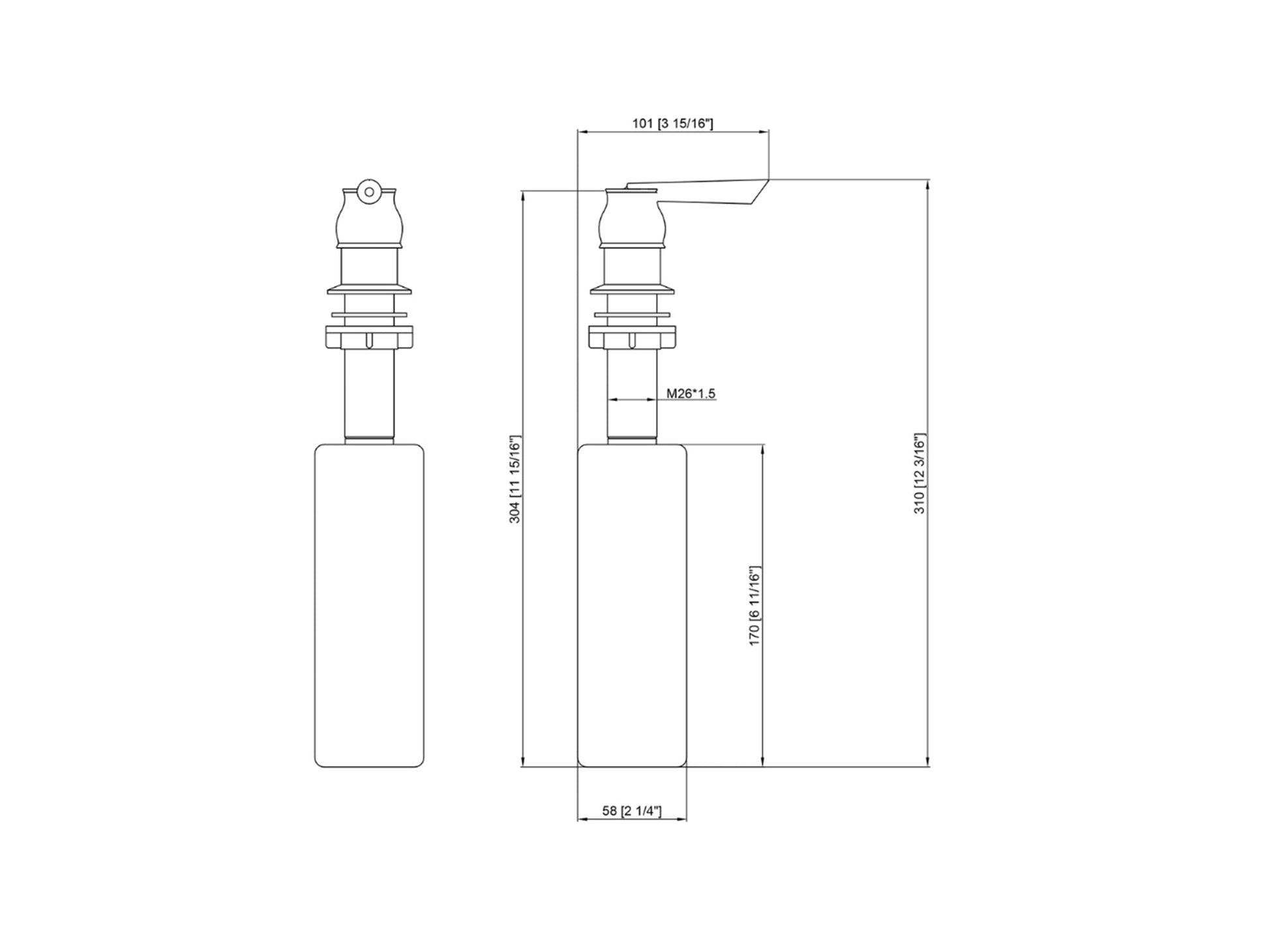 Pelican International Brushed Gold Soap Dispenser