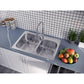 Pelican International Signature Series 33" x 22" Stainless Steel Double Bowl One Faucet Hole, Top Mount Kitchen Sink