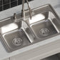 Pelican International Signature Series 33" x 22" Stainless Steel Double Bowl Three Faucet Holes, Top Mount Kitchen Sink (ADA Compliant)