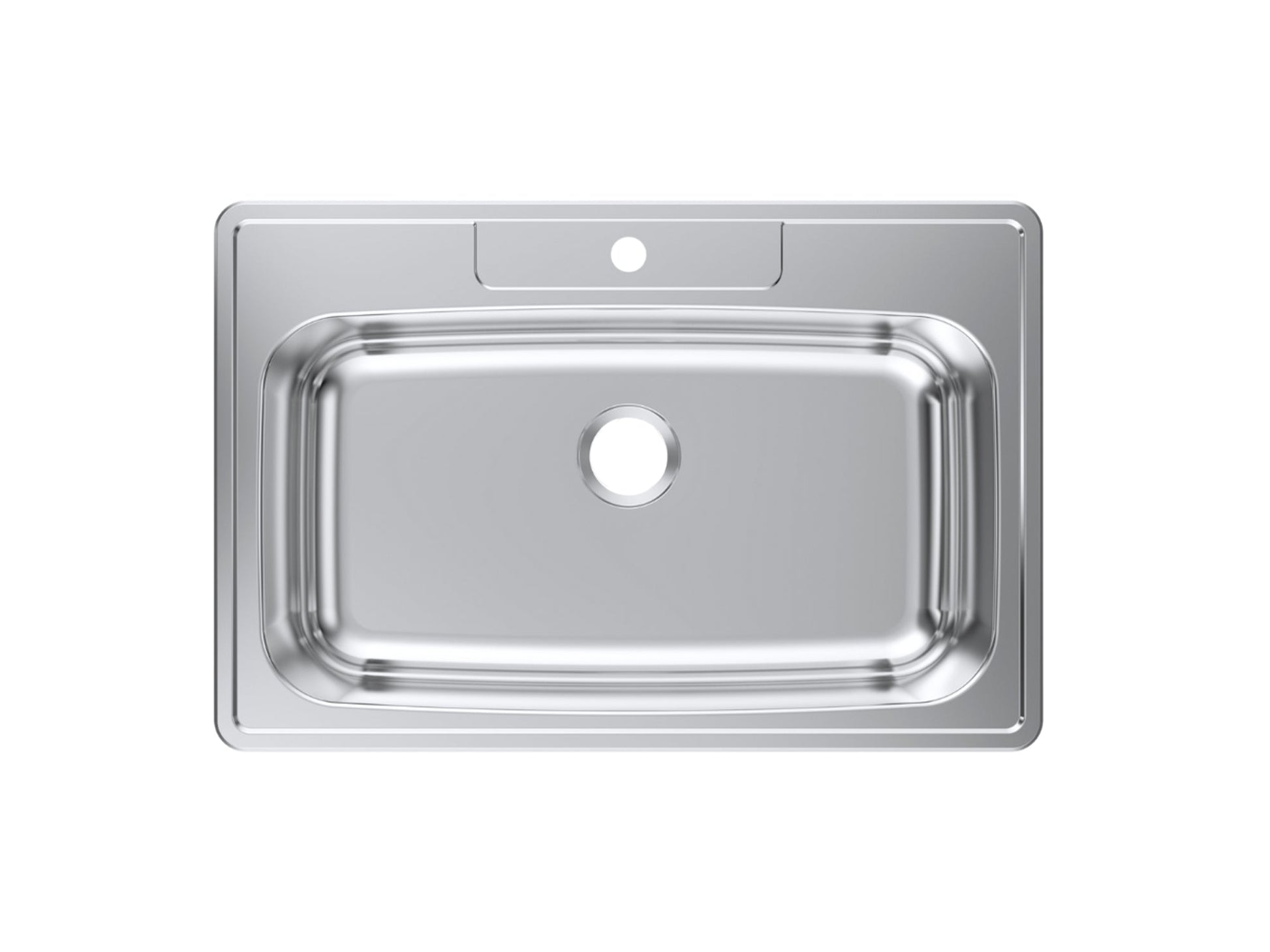 Pelican International Signature Series 33" x 22" Stainless Steel Single Bowl One Faucet Hole, Top Mount Kitchen Sink (ADA Compliant)