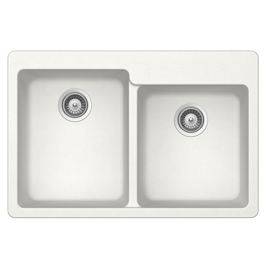 Pelican Int'l Crystallite Series PL-175 33" x 22" Alpina Granite Composite Topmount/ Undermount Kitchen Sink