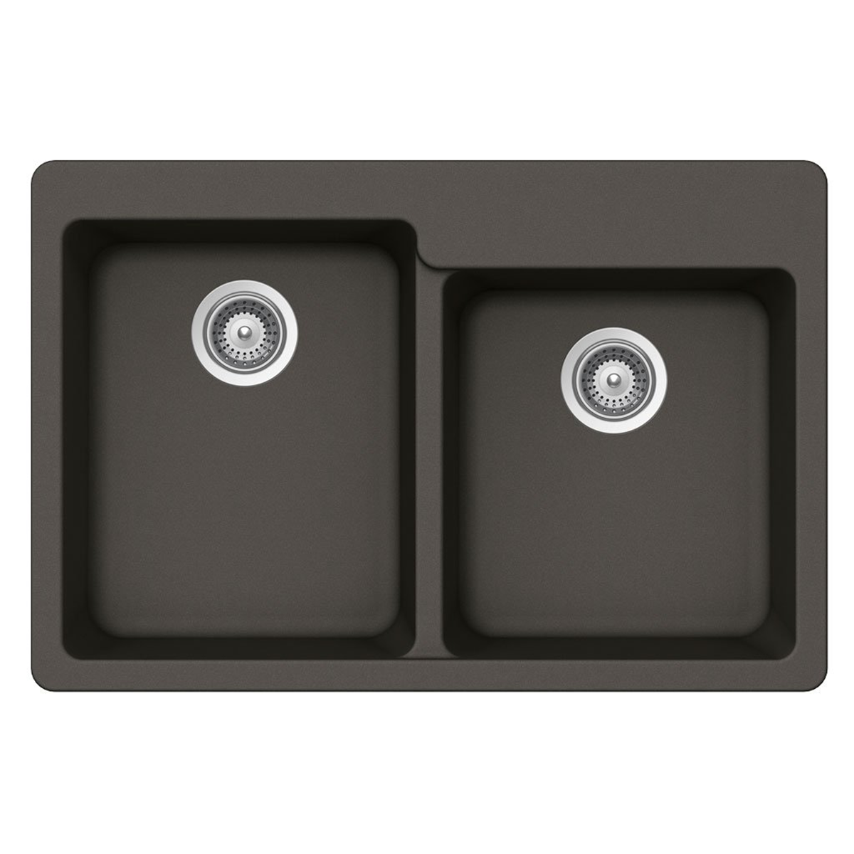 Pelican Int'l Crystallite Series PL-175 33" x 22" Gunmetal Granite Composite Topmount/ Undermount Kitchen Sink