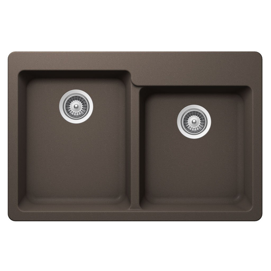 Pelican Int'l Crystallite Series PL-175 33" x 22" Mocha Granite Composite Topmount/ Undermount Kitchen Sink