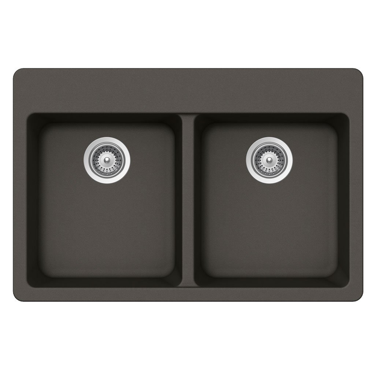 Pelican Int'l Crystallite Series PL-200 33" x 22" Gunmetal Granite Composite Topmount/ Undermount Kitchen Sink