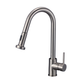 Pelican Int'l Fountain Series PL-8213 Single Hole Pull Down Kitchen Faucet In Brushed Nickel
